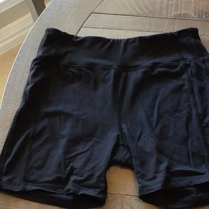 Black tight workout shorts
